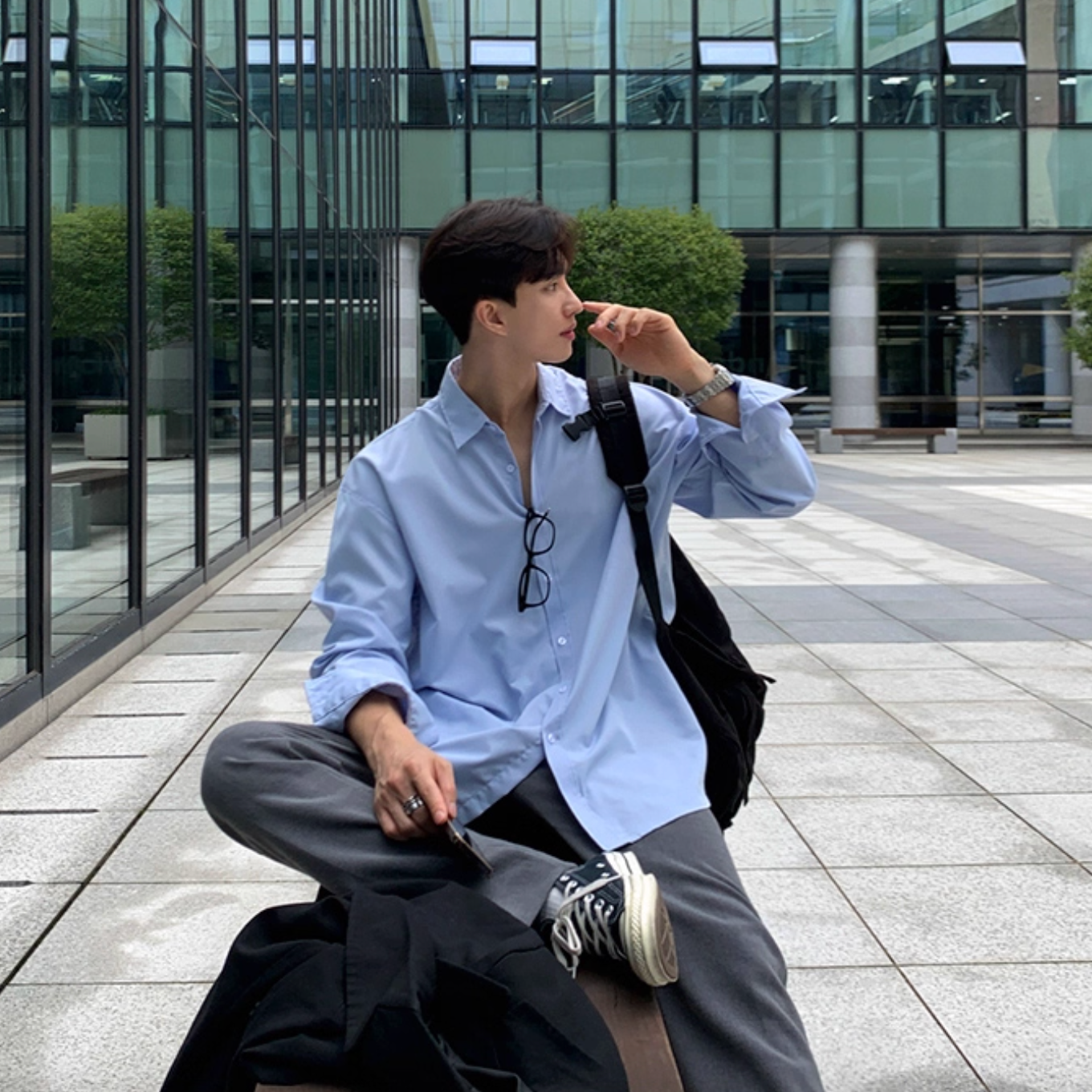 ノンアイロン リラックスフィットシャツ