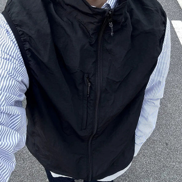 スタンドカラージップベスト