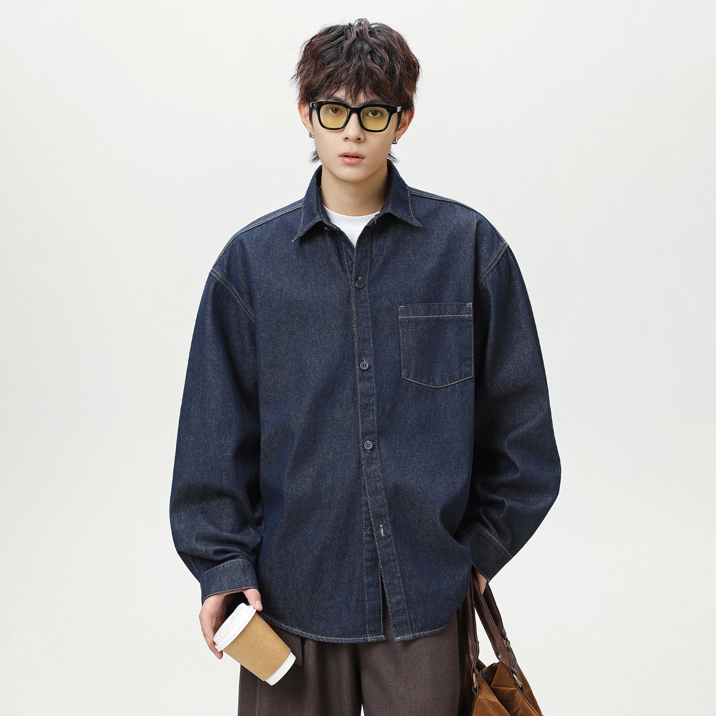 ウォッシュドデニム オーバーシャツ