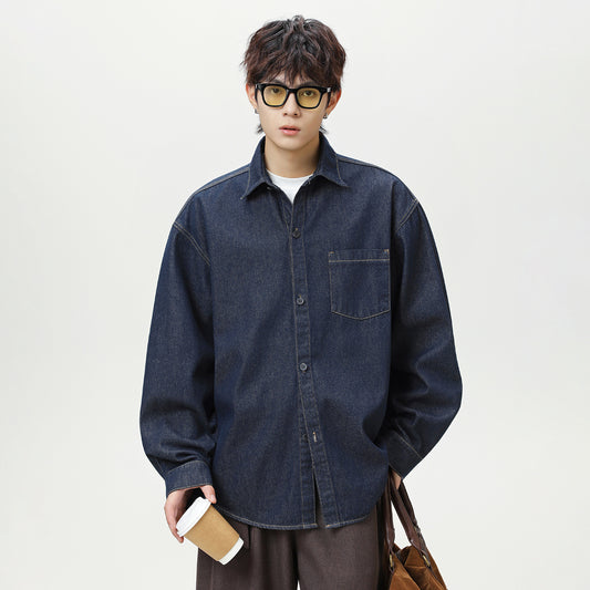 ウォッシュドデニム オーバーシャツ