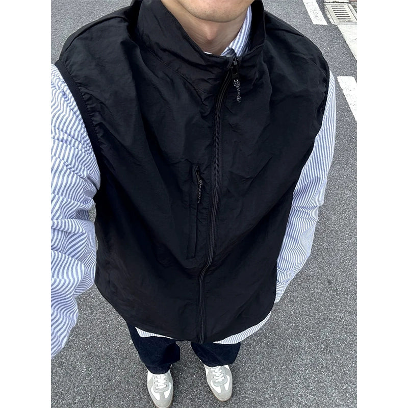 スタンドカラージップベスト