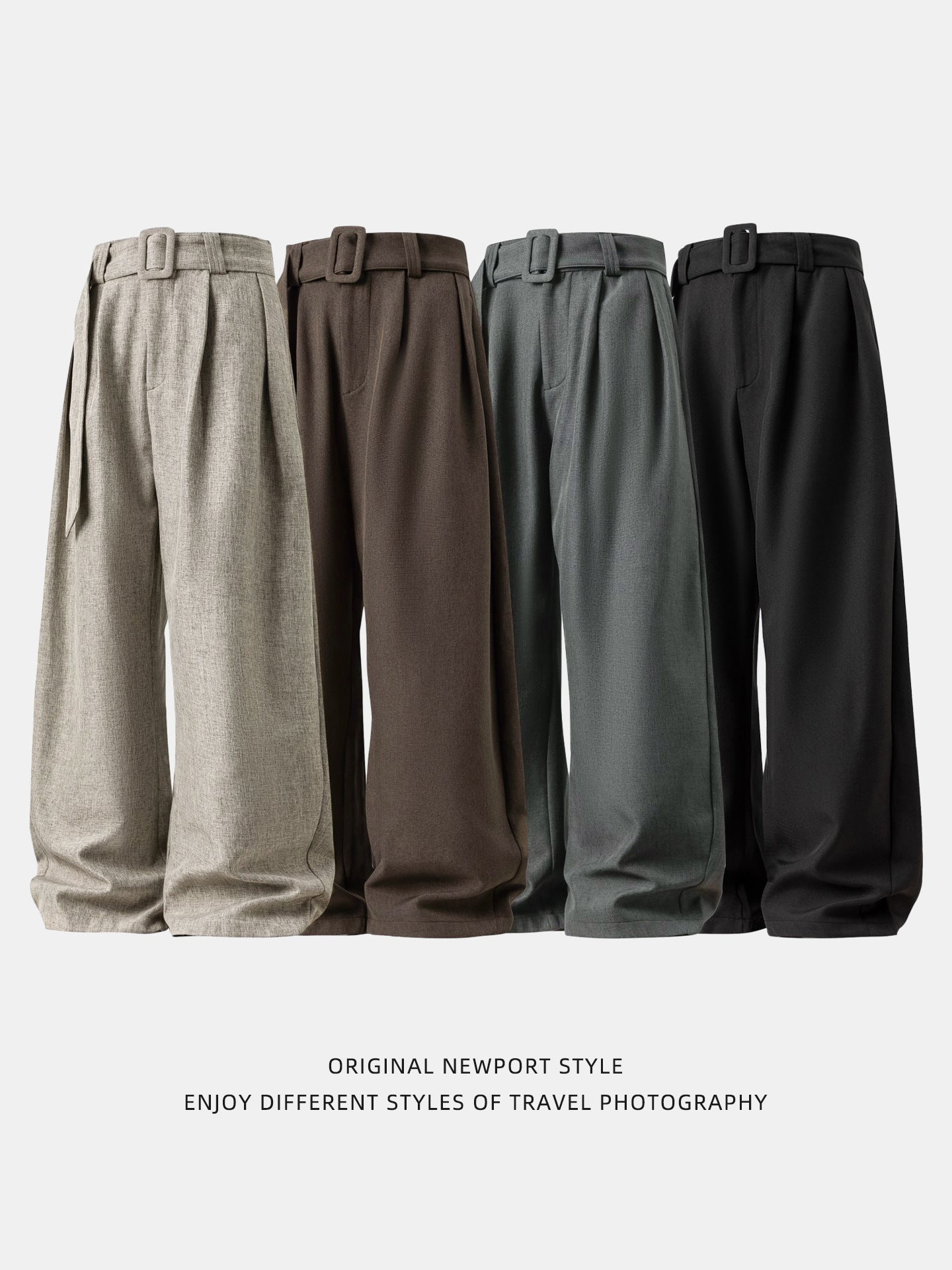 ベルテッドワイドストレートパンツ