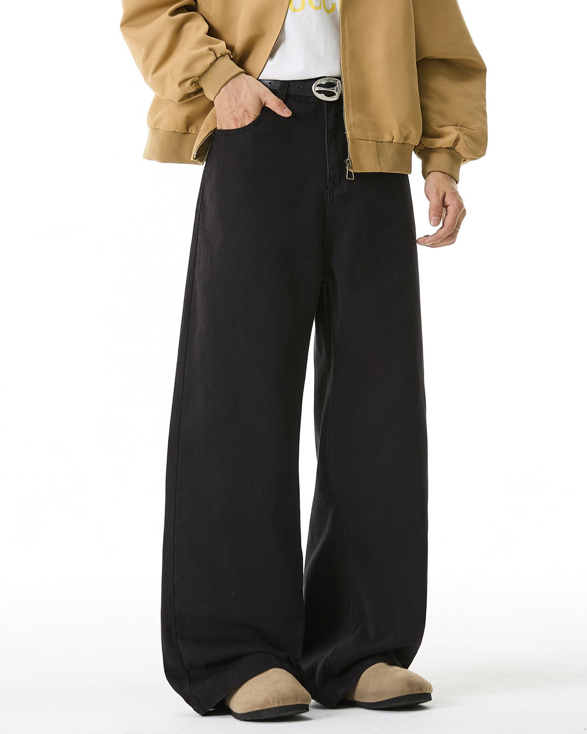 コットンツイル ワイドストレートパンツ