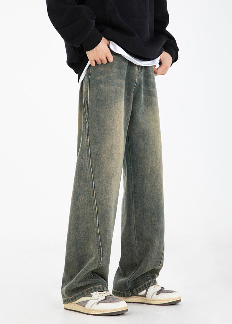 バレルレッグ ウォッシュデニムパンツ