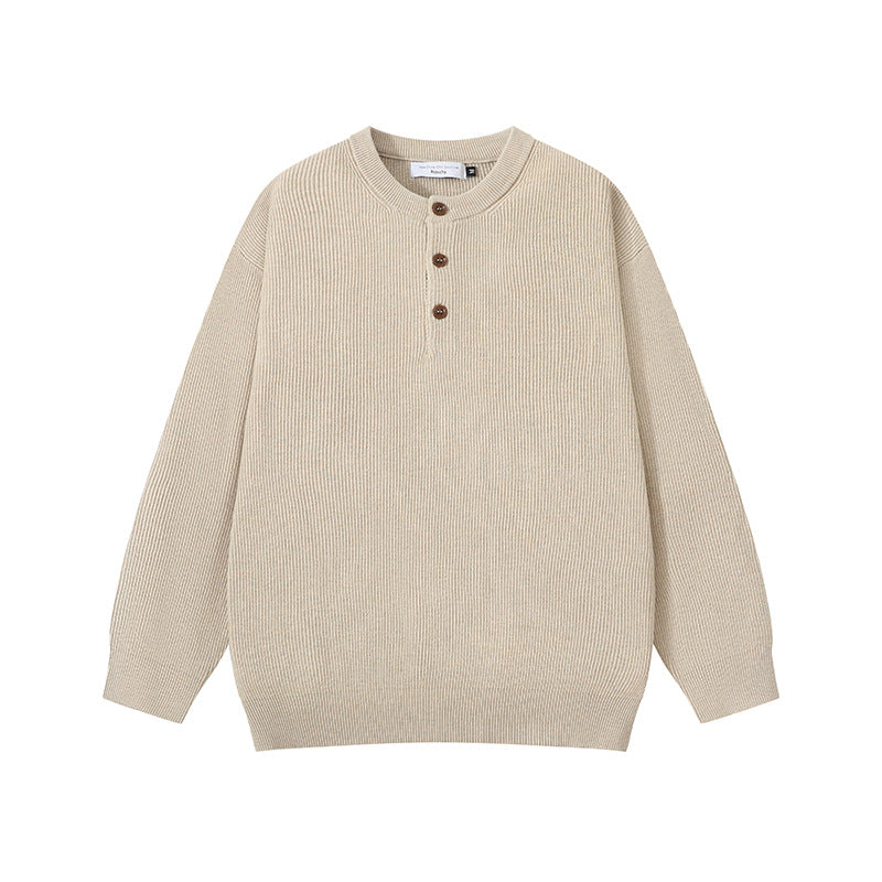 クラシックボタンニットセーター