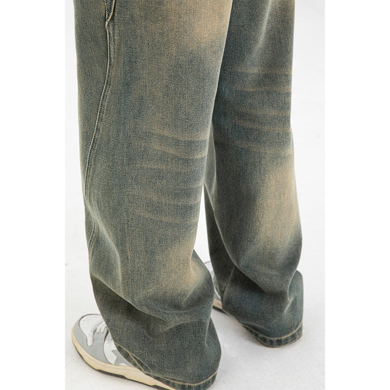 バレルレッグ ウォッシュデニムパンツ
