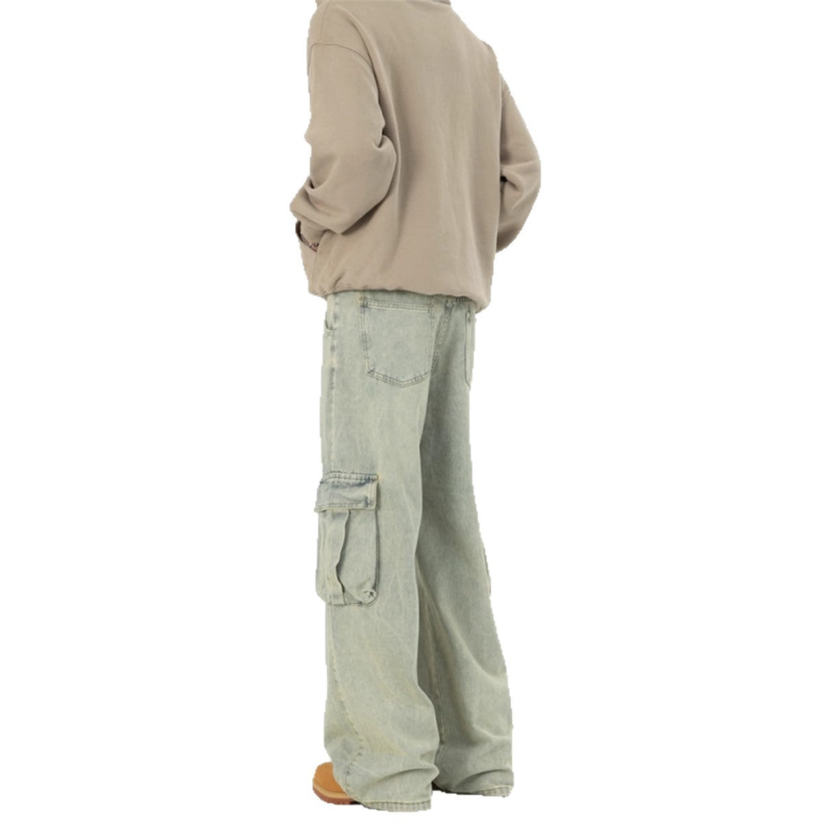 ミッドライズ ワイドレッグ デニムカーゴ