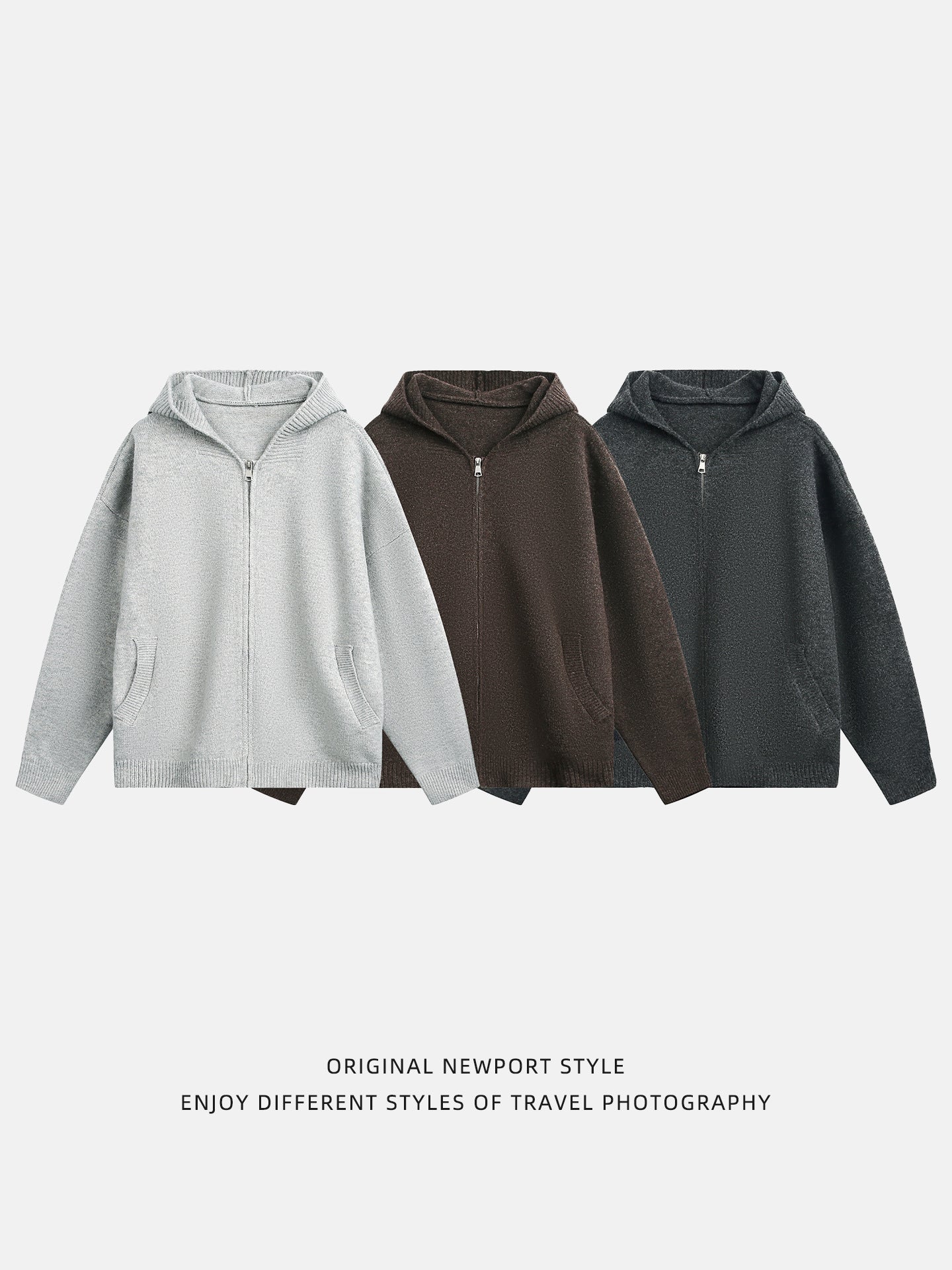 ウールライク・フードジップジャケット