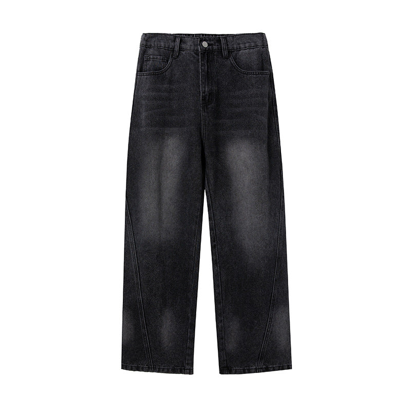 バレルレッグ ウォッシュデニムパンツ