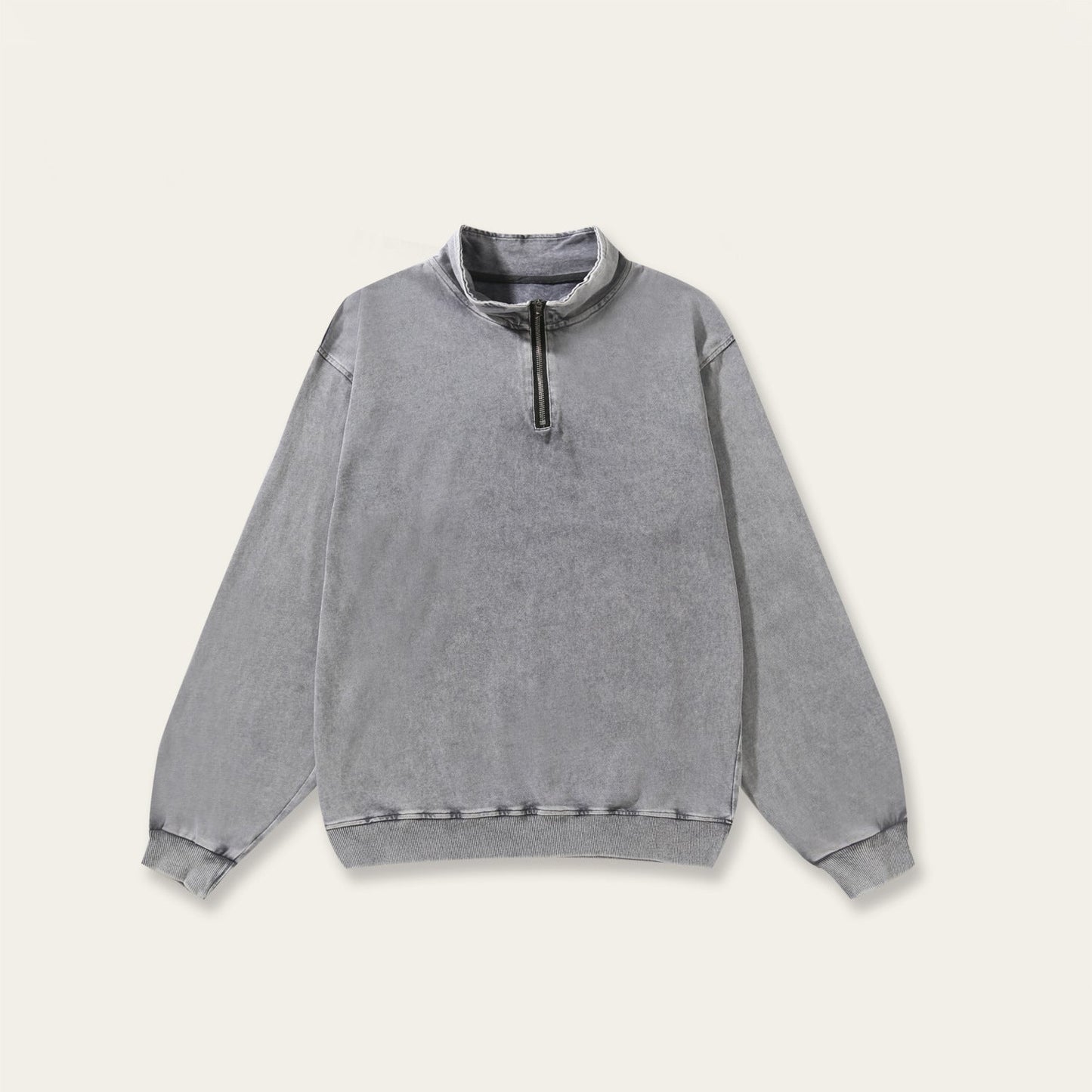 ヴィンテージウォッシュ ハーフジップスウェット