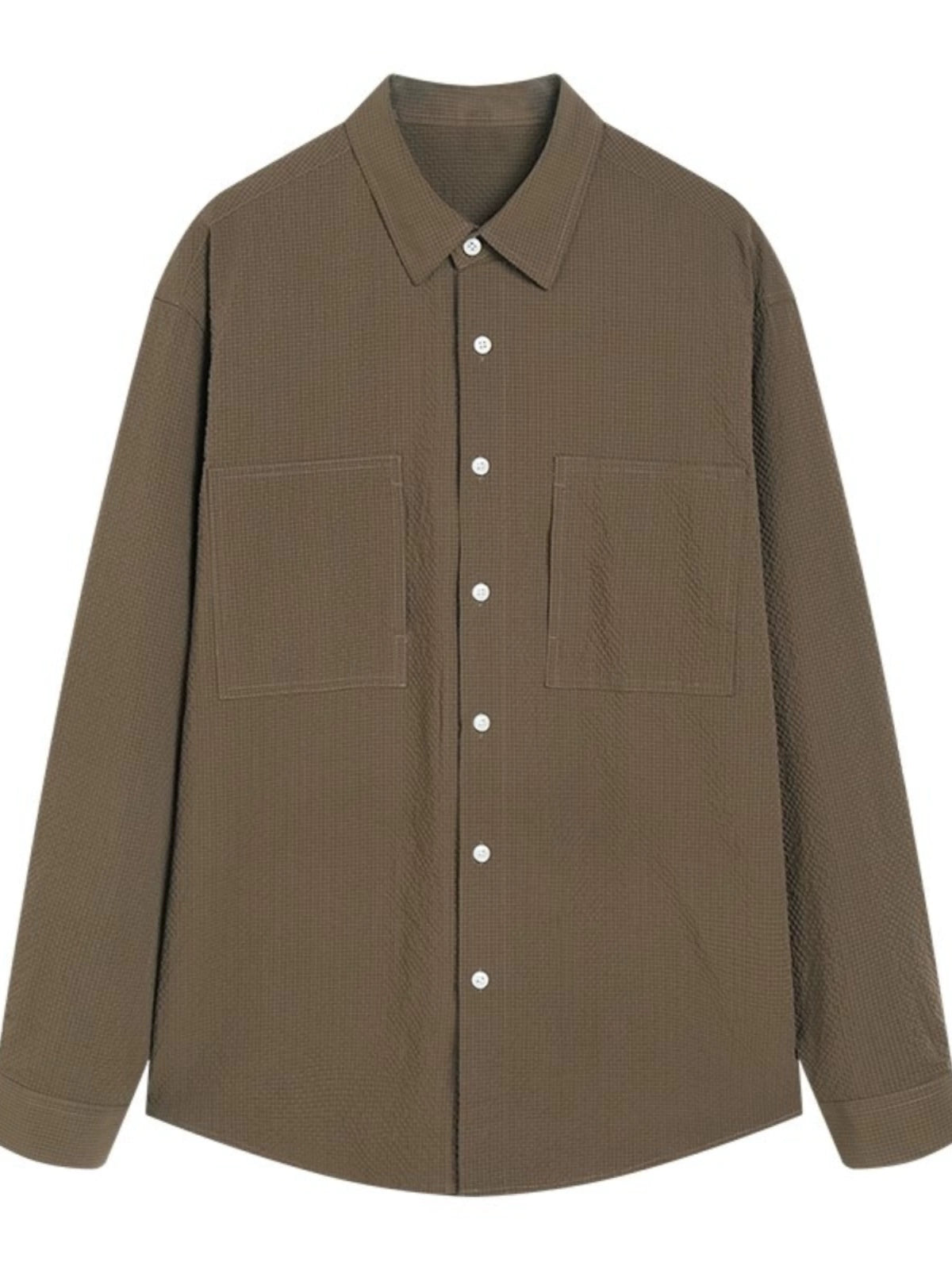 テクスチャード ロングスリーブシャツ