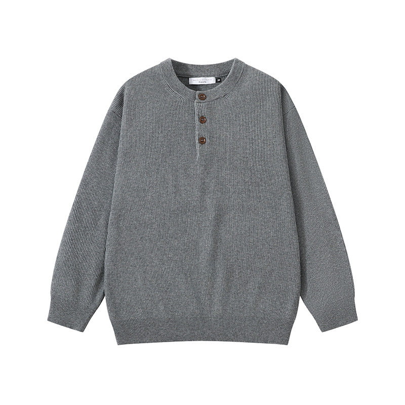 クラシックボタンニットセーター