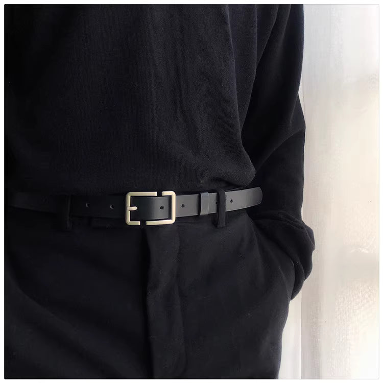ミニマルレザー ナローウエストベルト