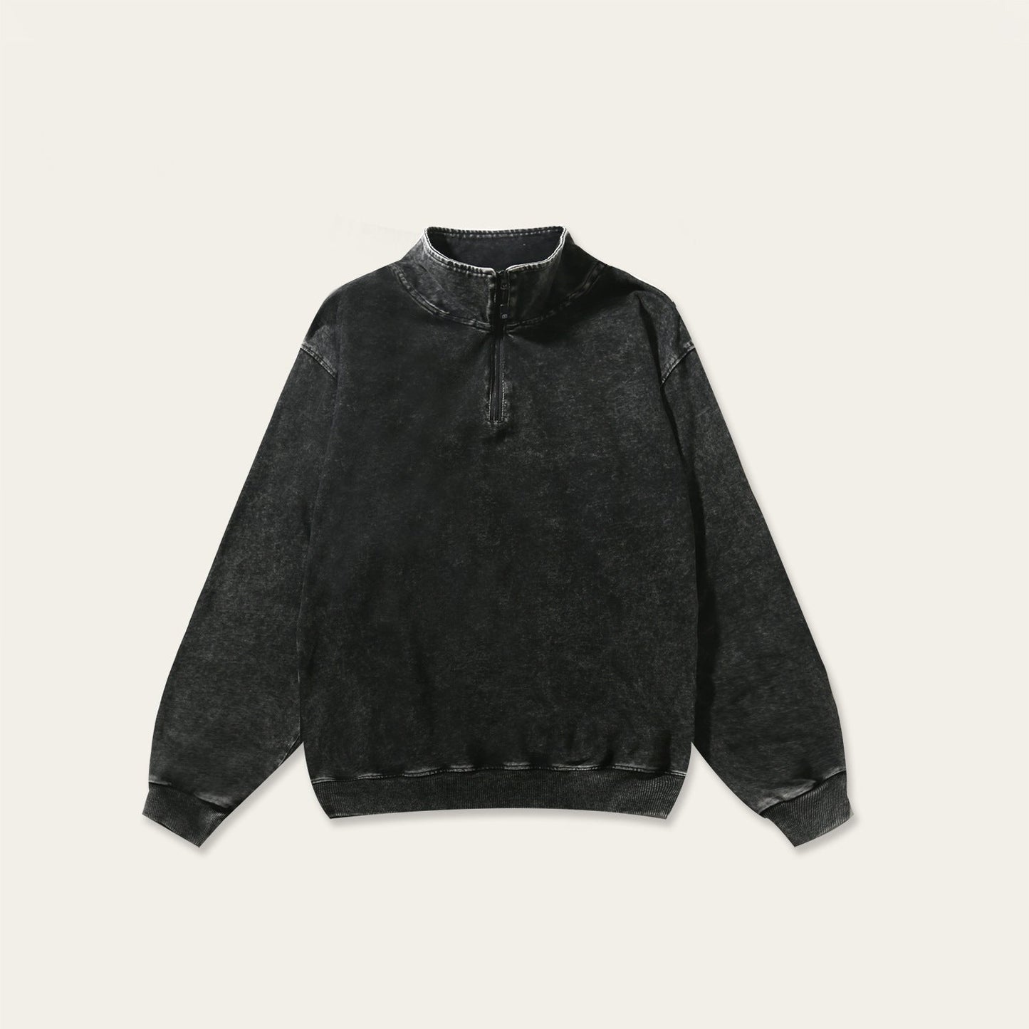 ヴィンテージウォッシュ ハーフジップスウェット