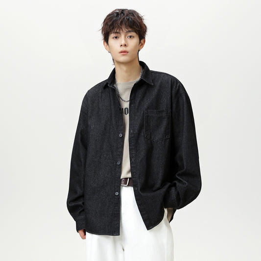 ウォッシュドデニム オーバーシャツ