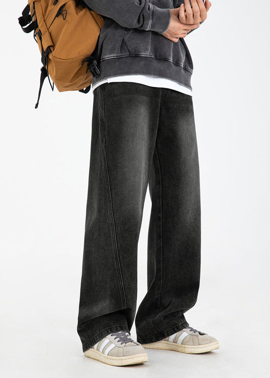 バレルレッグ ウォッシュデニムパンツ
