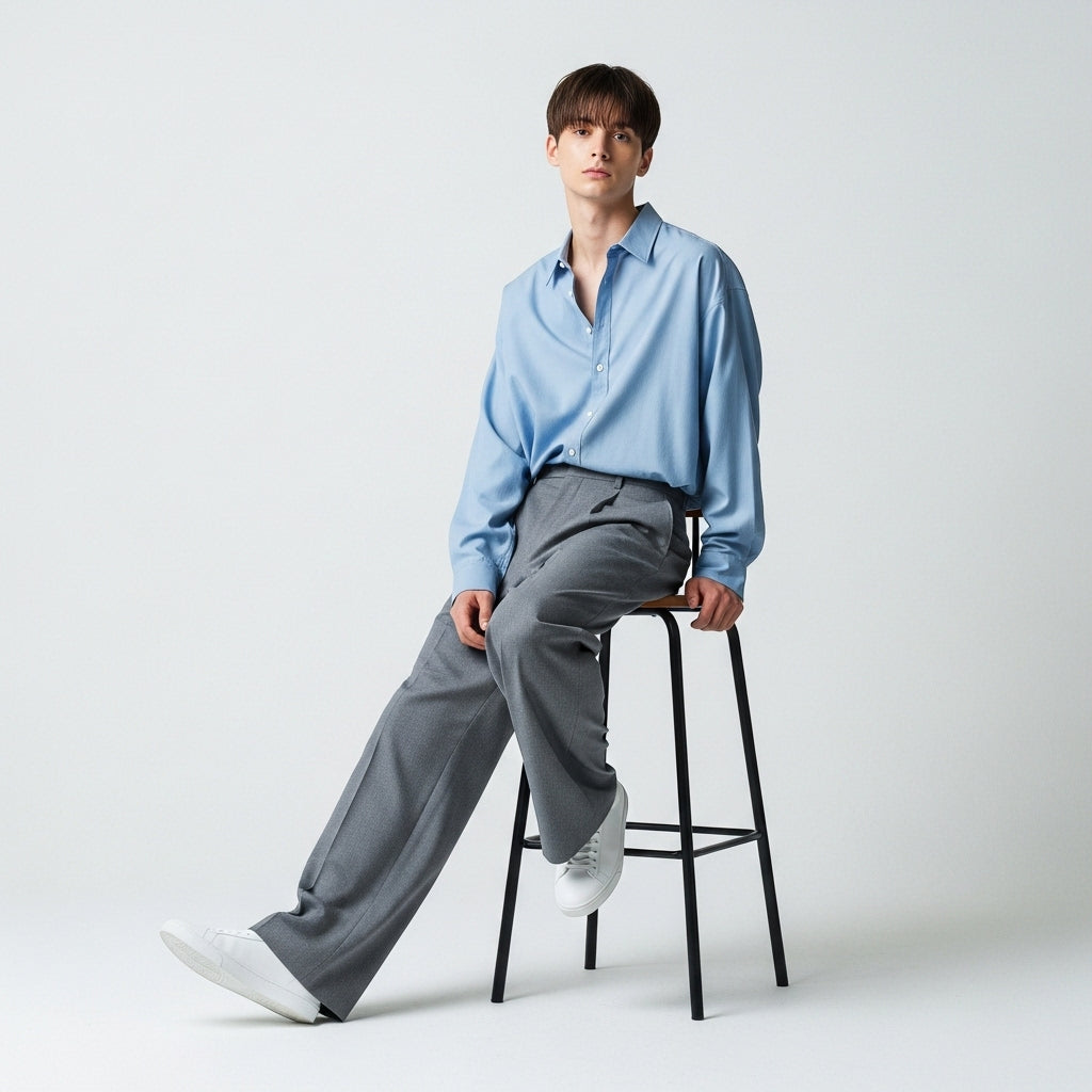 ノンアイロン リラックスフィットシャツ