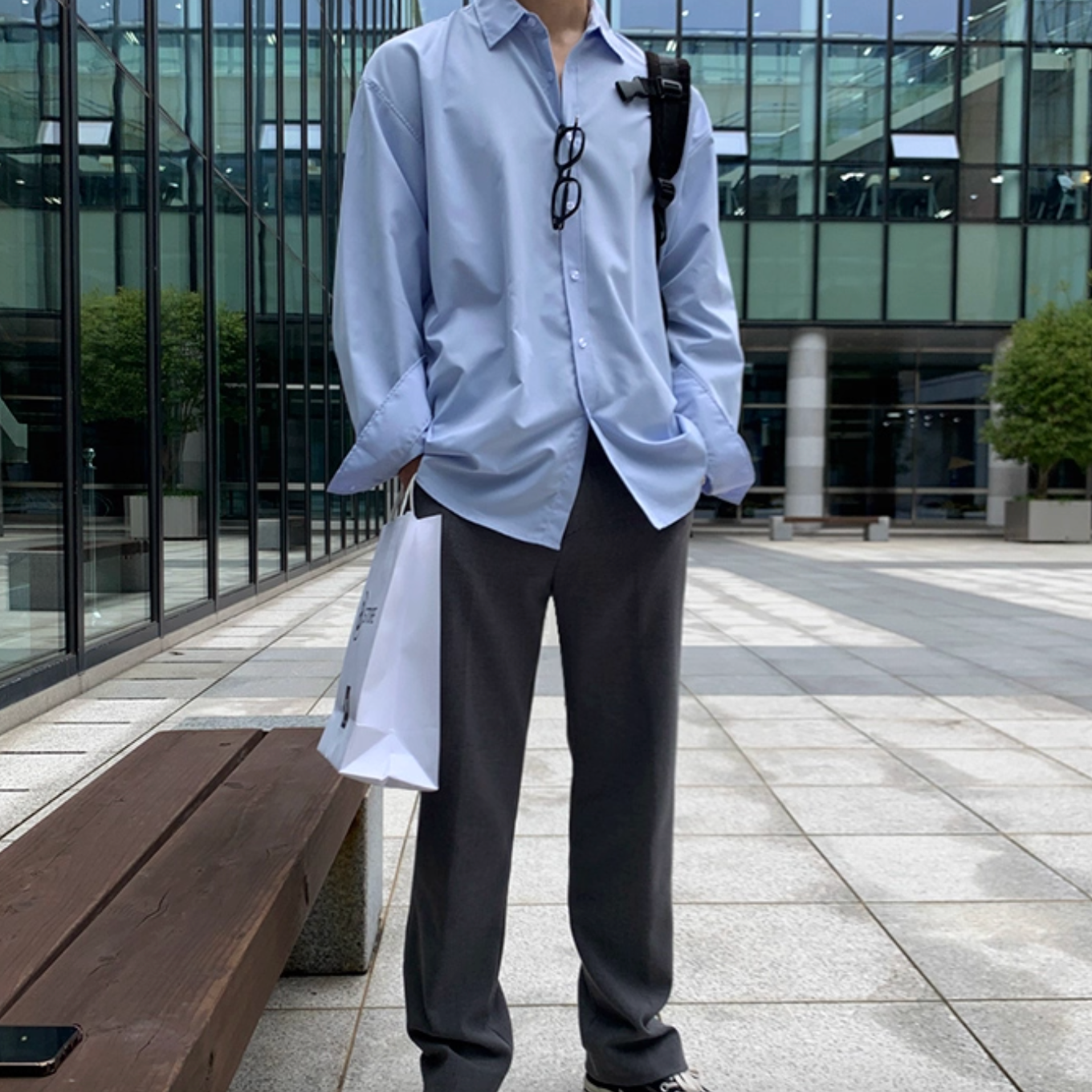 ノンアイロン リラックスフィットシャツ