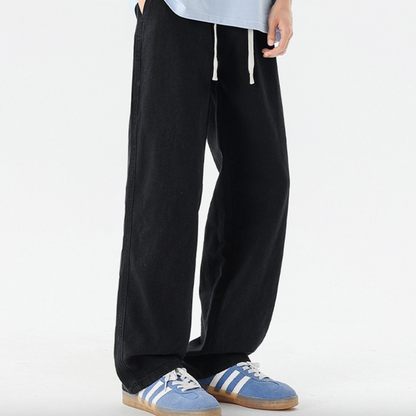 ドローストリング ワイドストレートジーンズ