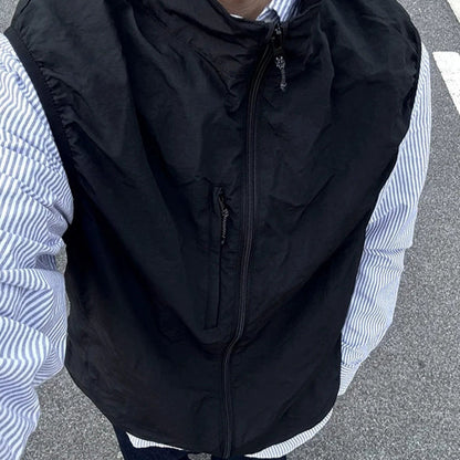 スタンドカラージップベスト