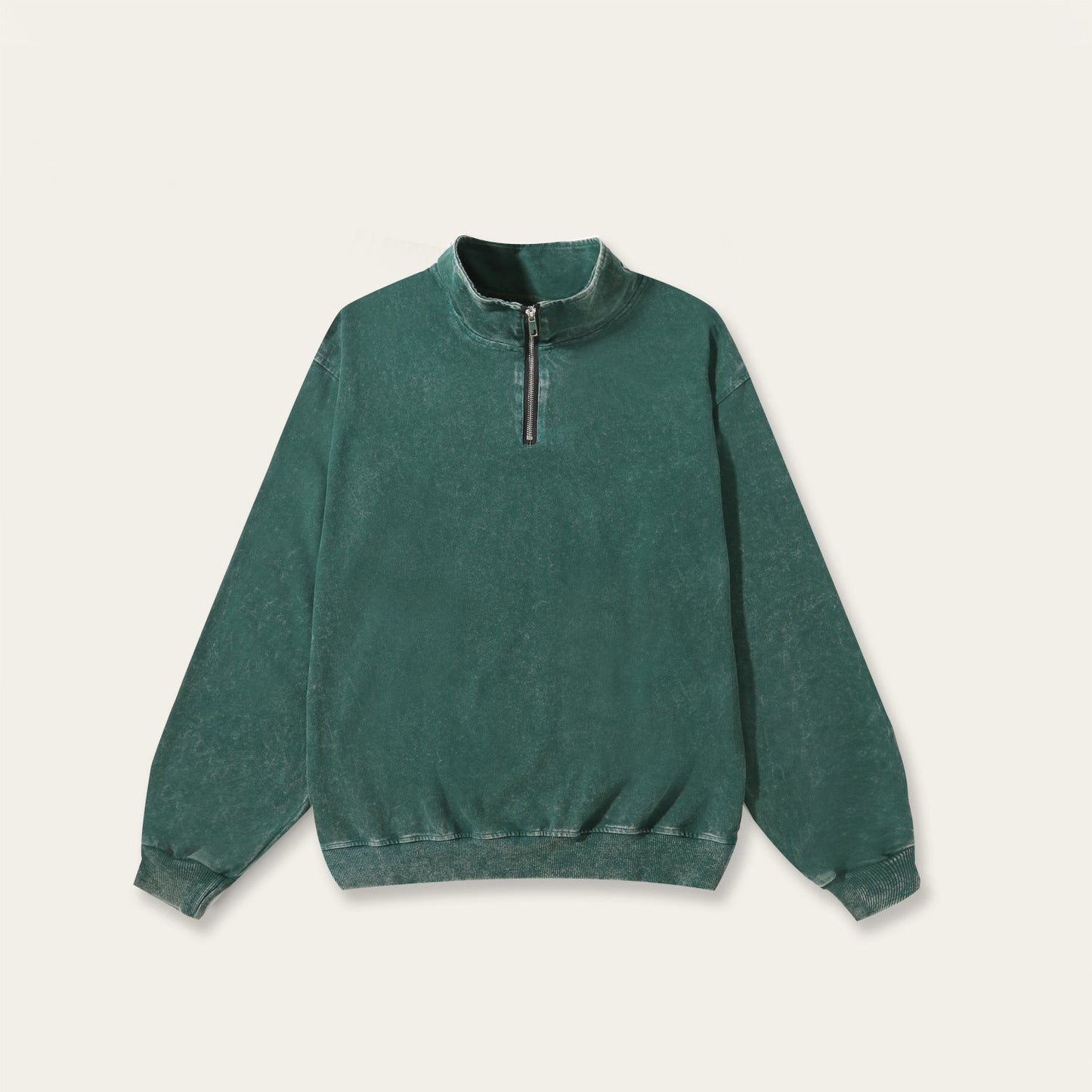 ヴィンテージウォッシュ ハーフジップスウェット