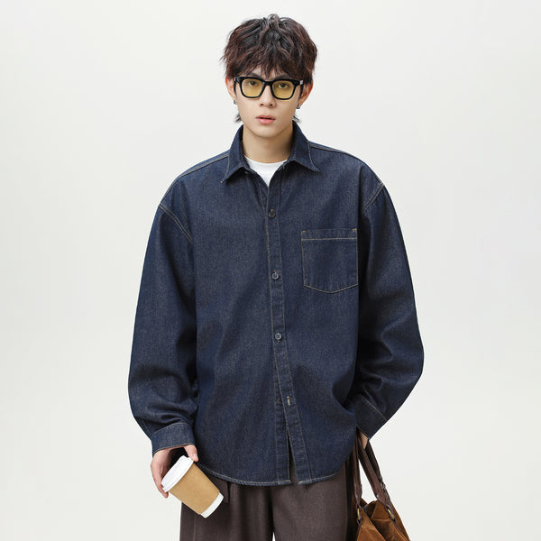 ウォッシュドデニム オーバーシャツ