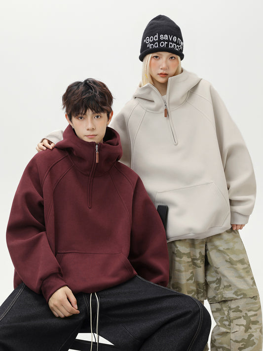 ハーフジッププルオーバーパーカー