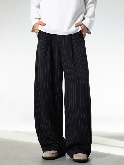 ピンストライプ・ワイドタックスラックス