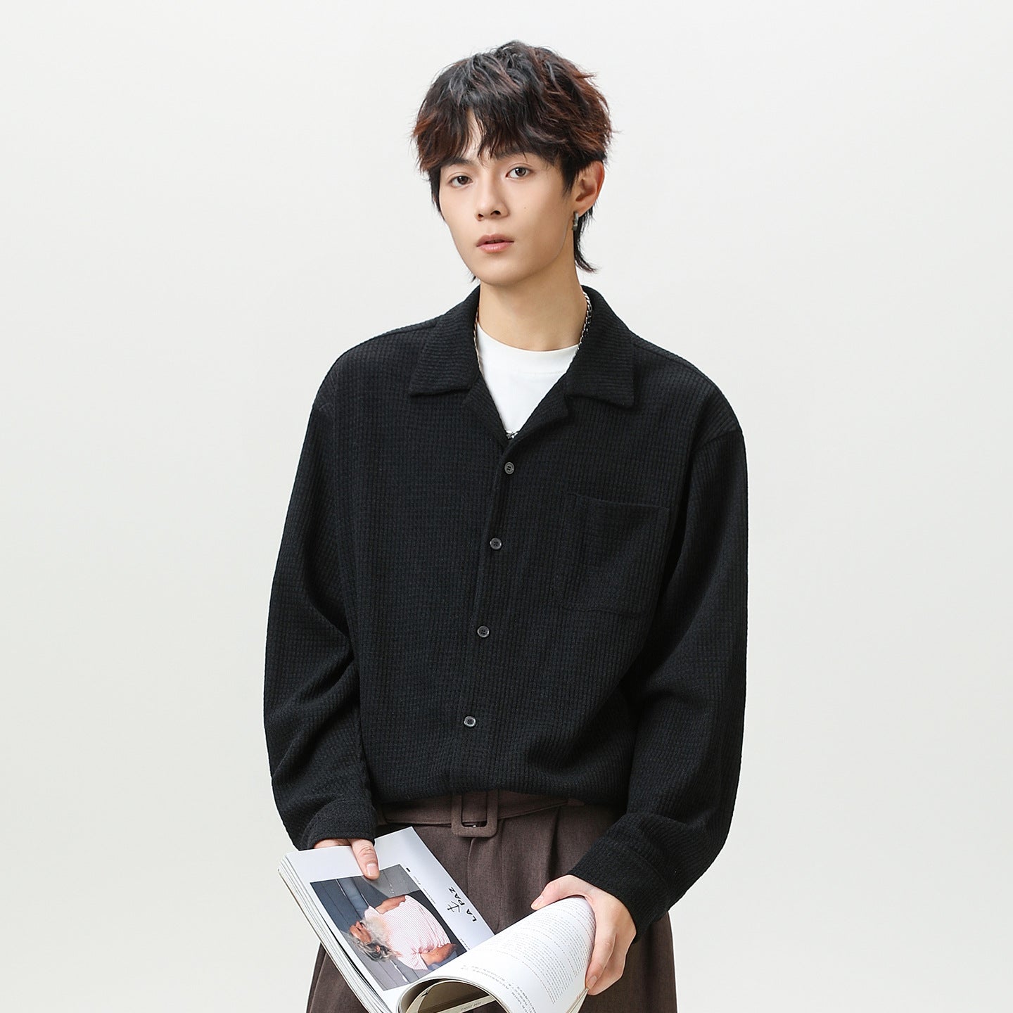 パイルタッチ オープンカラーシャツ