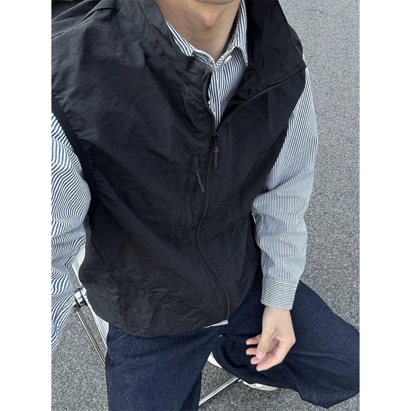 スタンドカラージップベスト