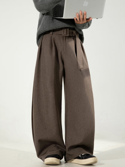 ベルテッドワイドストレートパンツ