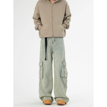 ミッドライズ ワイドレッグ デニムカーゴ