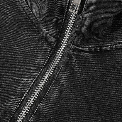 ヴィンテージウォッシュ ハーフジップスウェット