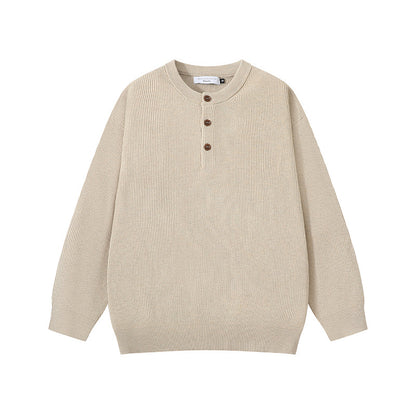 クラシックボタンニットセーター