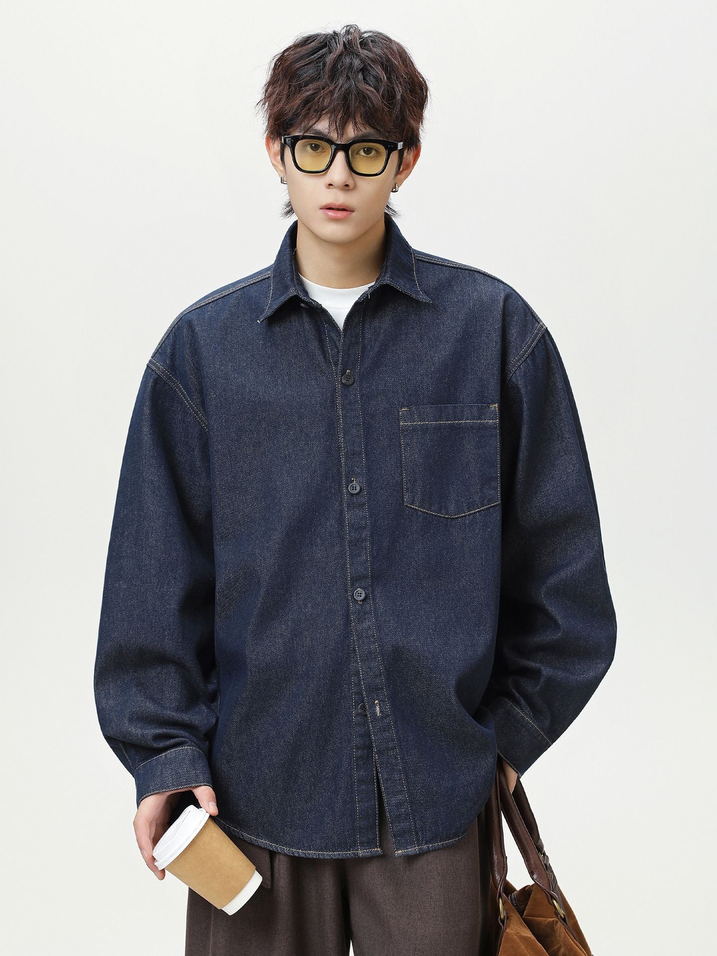 ウォッシュドデニム オーバーシャツ