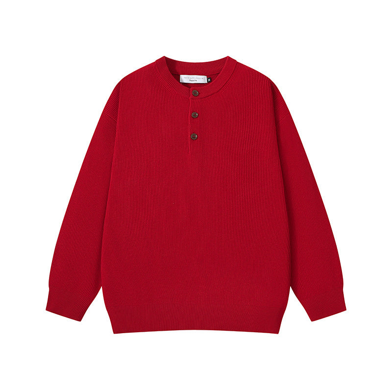 クラシックボタンニットセーター