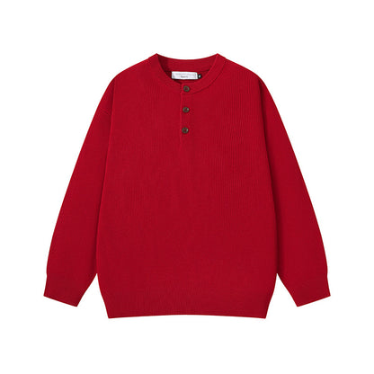 クラシックボタンニットセーター