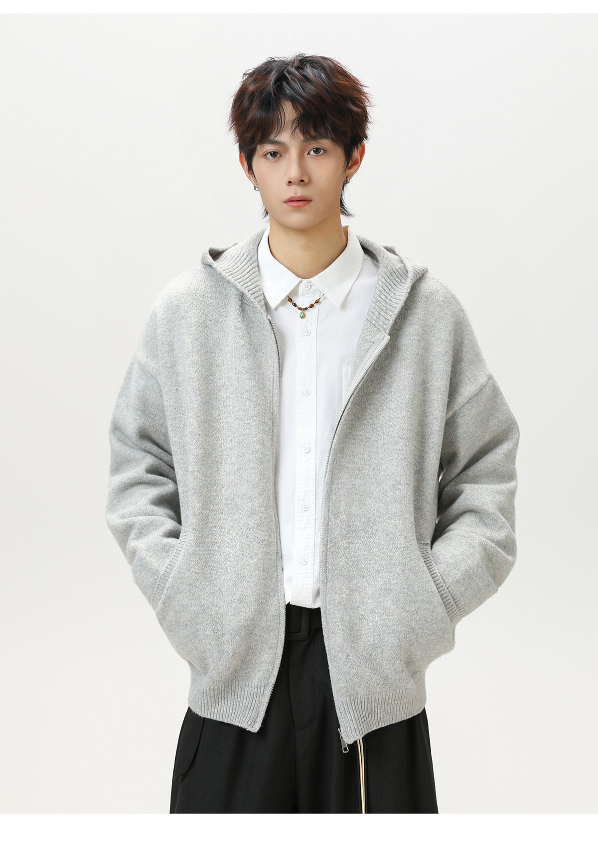 ウールライク・フードジップジャケット