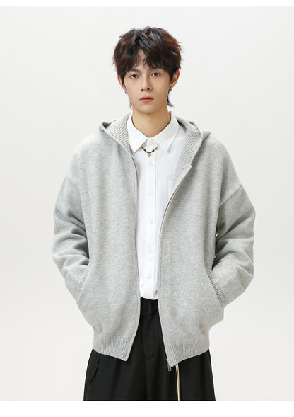 ウールライク・フードジップジャケット