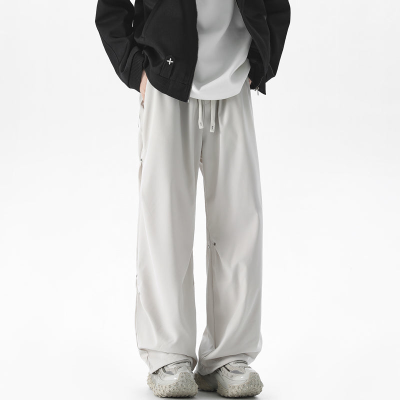 サイドアクセント ワイドストレートパンツ