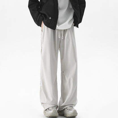 サイドアクセント ワイドストレートパンツ