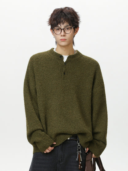 ボアニットヘンリーネックセーター