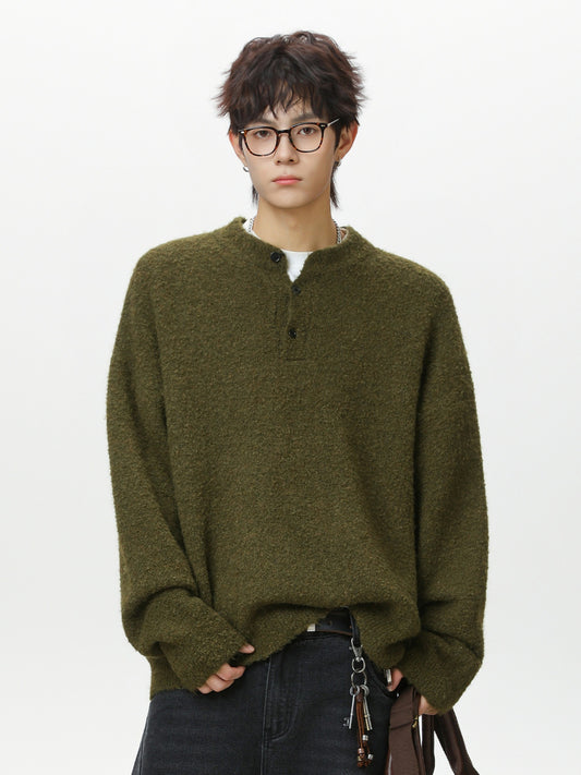 ボアニットヘンリーネックセーター