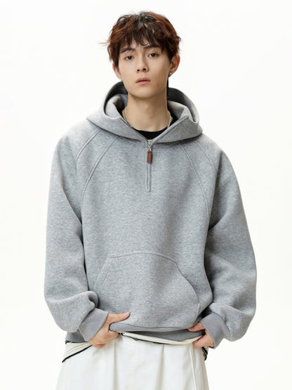 ハーフジッププルオーバーパーカー