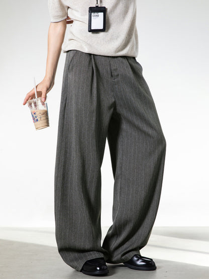 ピンストライプ・ワイドタックスラックス