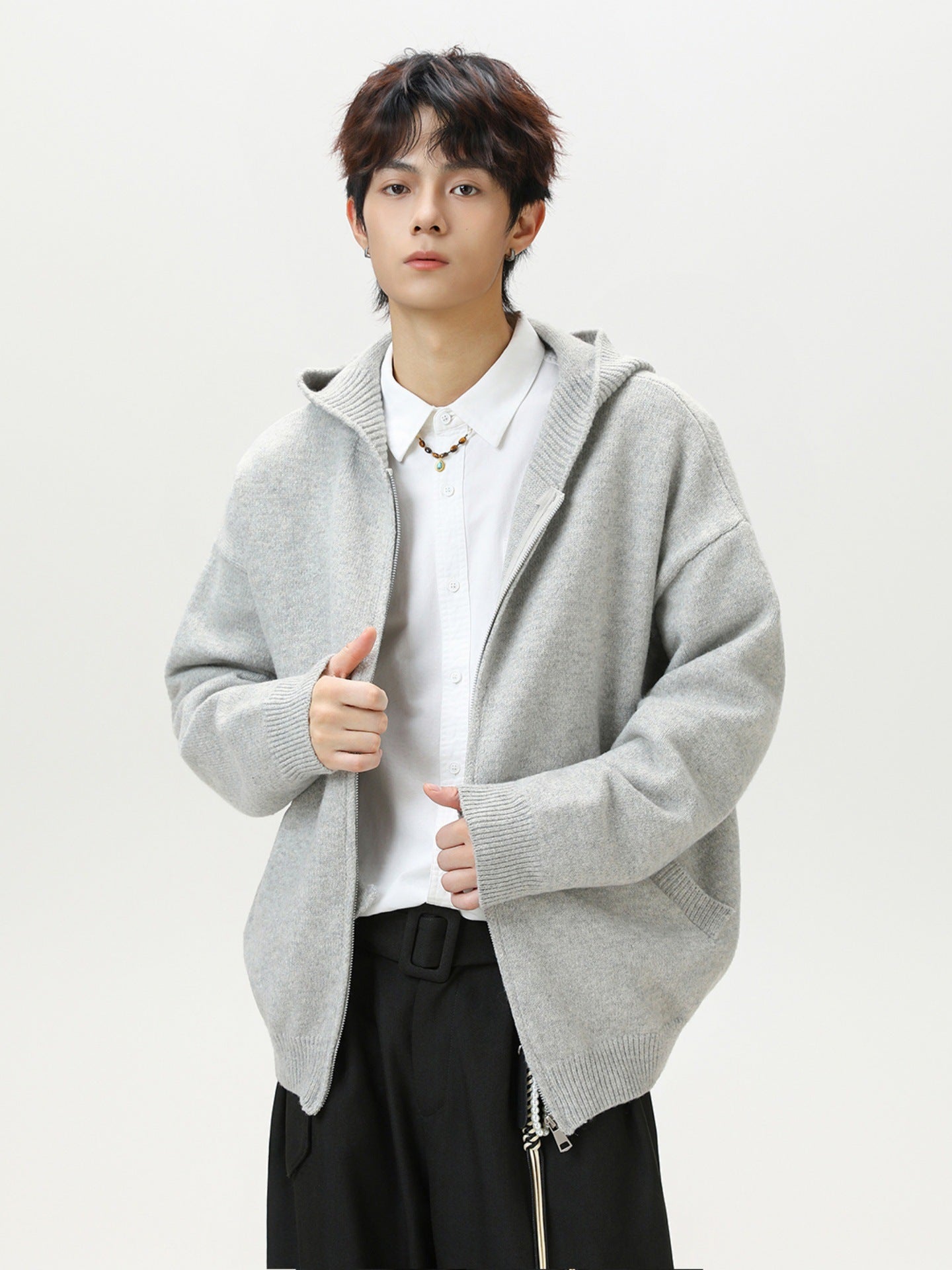 ウールライク・フードジップジャケット