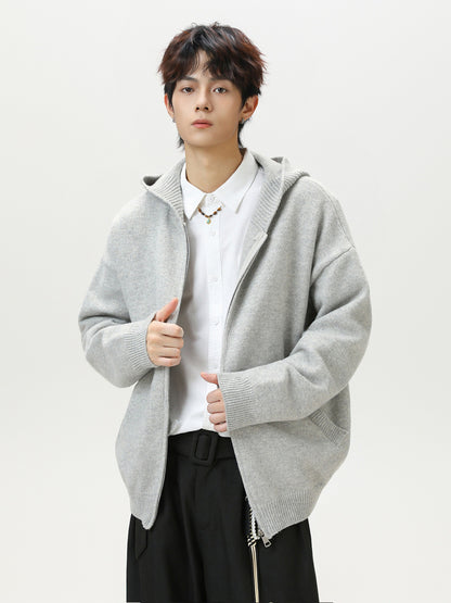 ウールライク・フードジップジャケット