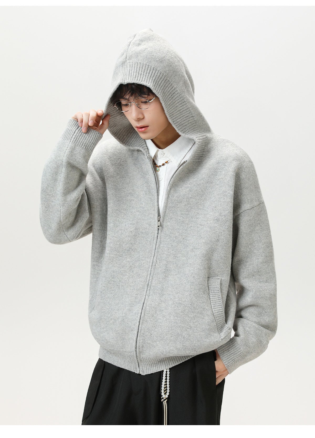 ウールライク・フードジップジャケット