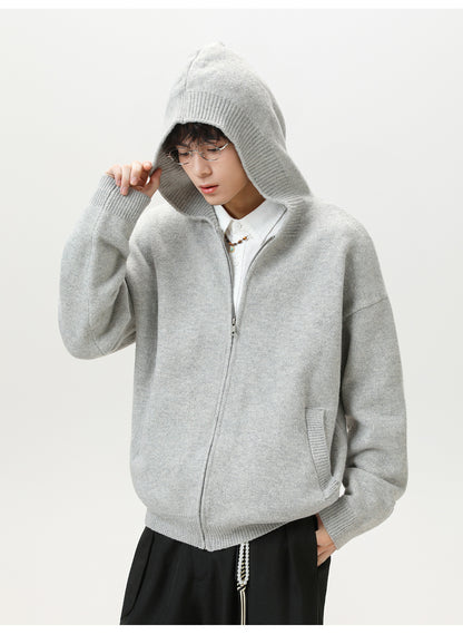 ウールライク・フードジップジャケット