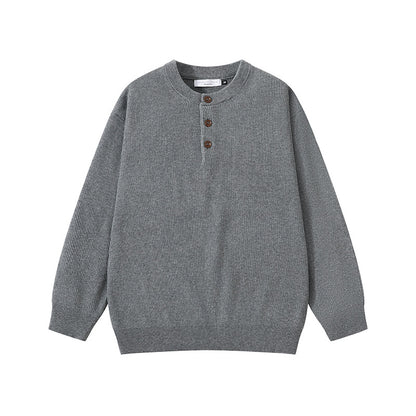 クラシックボタンニットセーター